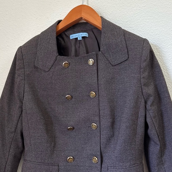Antonio Melani Beautiful Brown Gold Button Up Blazer Jacket Women’s Size Medium - Picture 6 of 7